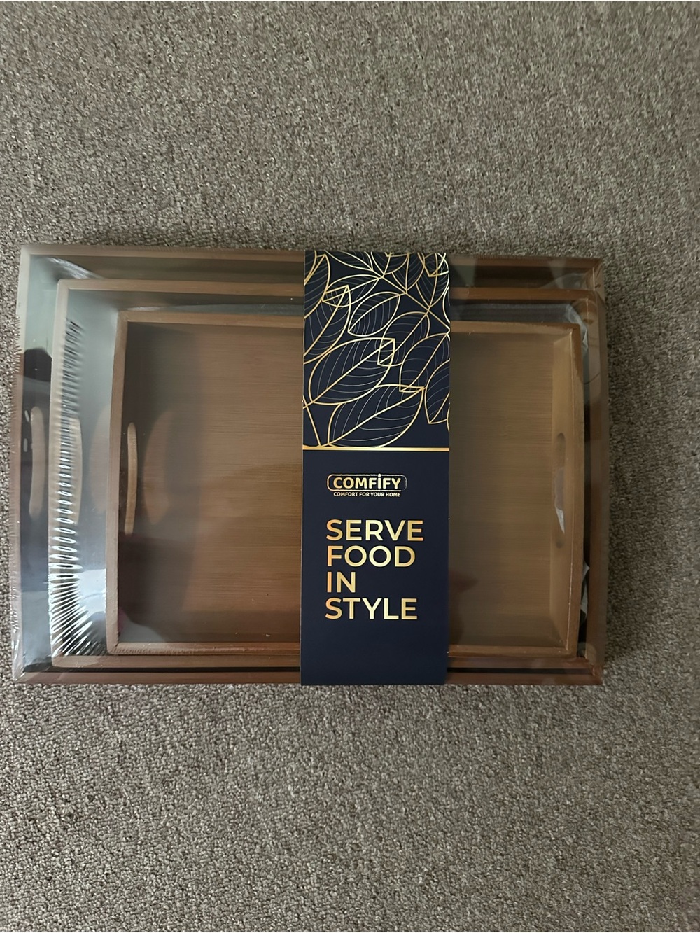 Natural Bamboo Tray Set - sealed in original packaging